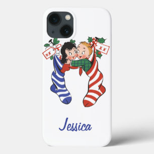 Case-Mate iPhone Case Bas de Noël Vintage avec de mignons enfants