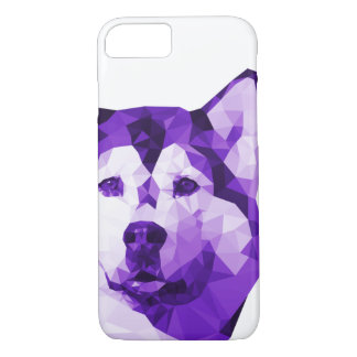 Coque iPhone 7 Bas poly art de chien de traîneau sibérien dans le