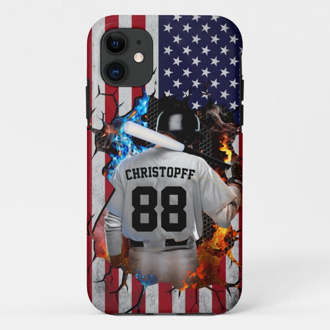 Coques Case-Mate iPhone Base-ball américain Jersey personnalisé (Dos)