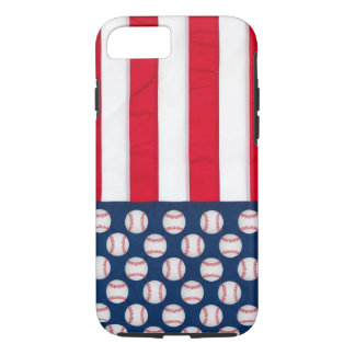 Coques Pour iPhone Base-ball et cas de téléphone de drapeau américain