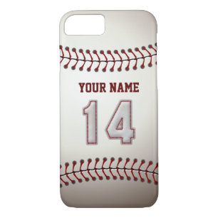 Coque iPhone 8/7 Base-ball numéro 14 avec votre nom - sportif