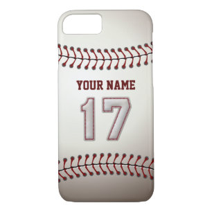 Coques Pour iPhone Base-ball numéro 17 avec votre nom - sportif