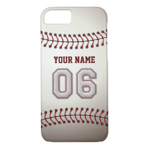 Coques Pour iPhone Base-ball numéro 6 avec votre nom - sportif