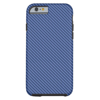 Coque Tough iPhone 6 Base bleue de fibre de carbone