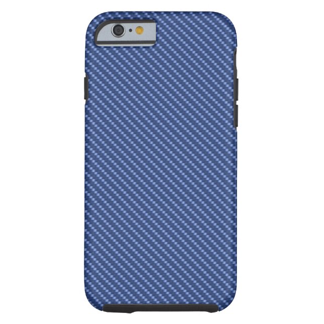 Coques Case-Mate iPhone Base bleue de fibre de carbone (Dos)