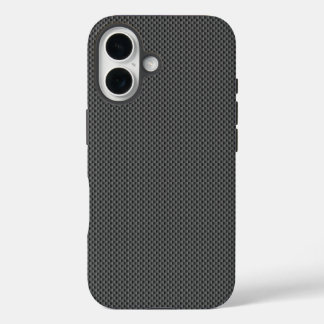 Coque Pour iPhone 16 Base noire de fibres de carbone