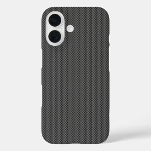 Coque Pour iPhone 16 Base noire de fibres de carbone