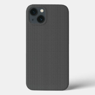 Etui iPhone 13 Base noire et grise de motif de fibre de carbone