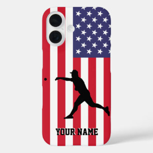Coque Pour iPhone 16 Baseball américain moderne tendance Personnalisé