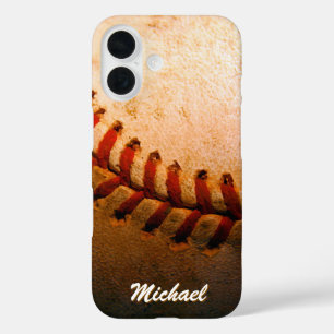 Coque Pour iPhone 16 Baseball Artework Votre nom Personnalisé