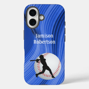 Coque Pour iPhone 16 Baseball avec joueur et balle personnaliser