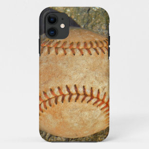 Coque iPhone 11 Baseball Blanc Vintage couture rouge