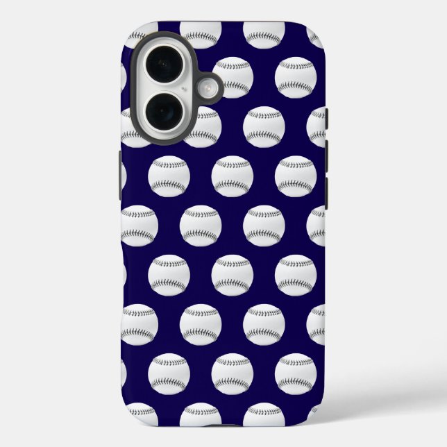 Coques Case-Mate iPhone Baseball moderne tendance Motif sans couture (Verso)