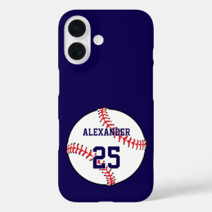 Coque Pour iPhone 16 Baseball   Nom & Numéro