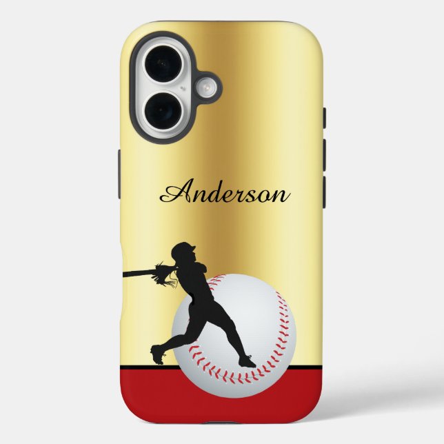 Coques Case-Mate iPhone Baseball personalize with name Elegant (Verso)