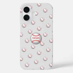 Coque Pour iPhone 16 Baseball personnalisé avec points rouges