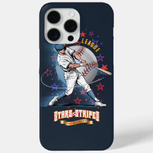 Coque iPhone 15 Pro Max Baseball Stars & Stripes (Mode sombre)