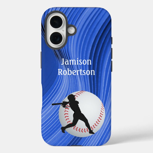 Coques Case-Mate iPhone Baseball with Player and Ball personalize (Verso)
