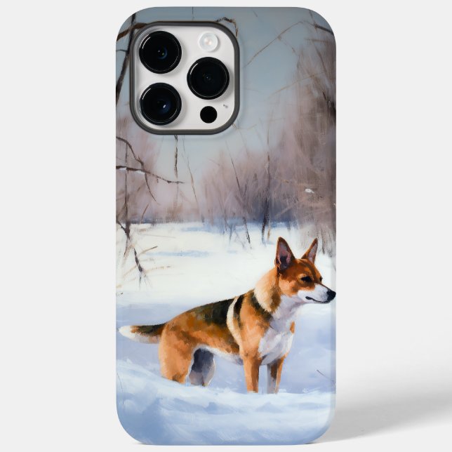 Coques Case-Mate iPhone Basenji Laisser neiger Noël (Verso)