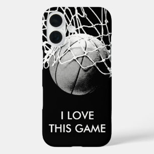 Coque Pour iPhone 16 Basket-ball Black & White Love