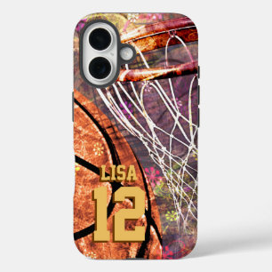 Coques iPhone 16 basket-ball féminin violet