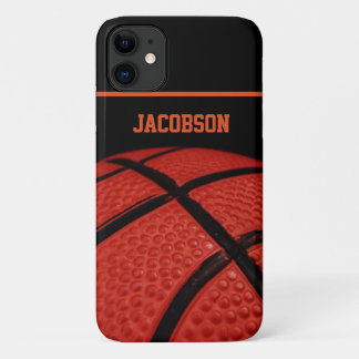 Case-Mate iPhone Case Basket-ball Nom personnalisé Noir et orange