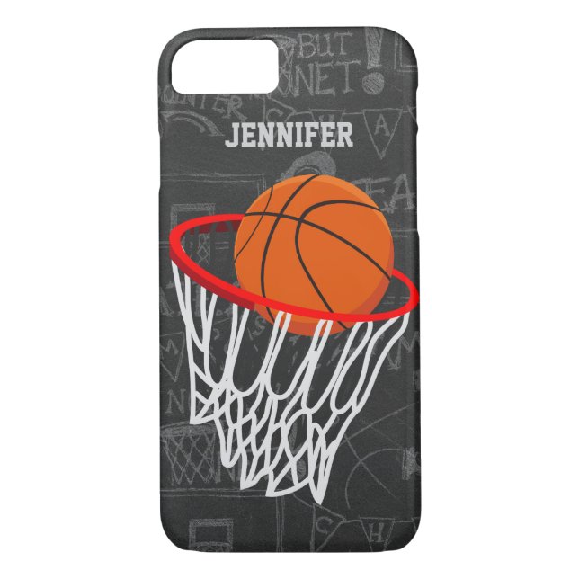 Coques Case-Mate iPhone Basket-ball personnalisé et cercle de tableau (Dos)