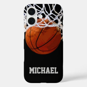 Coque Pour iPhone 16 Basket-ball Votre nom