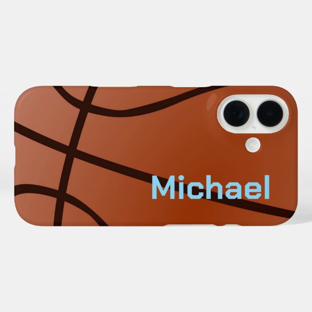 Coques Case-Mate iPhone Basket-ball Votre nom Informations personnelles (Verso (horizontal))