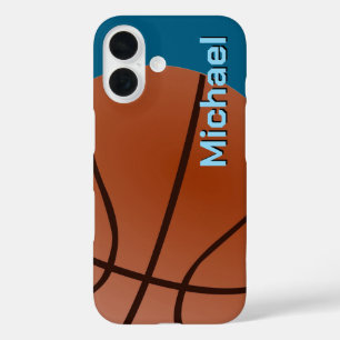 Coque Pour iPhone 16 Basket-ball Votre nom Informations personnelles