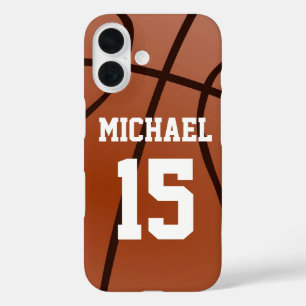 Coque Pour iPhone 16 Basketball Votre nom Personnalisable