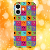 Bass Clef Music Motif Orange rose violet