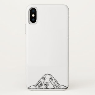 Case-Mate iPhone Case basset hound noir blanc yeux de chiot simple