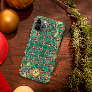 Case-Mate iPhone Case Basset Hound vert doré Chien mignon Noël