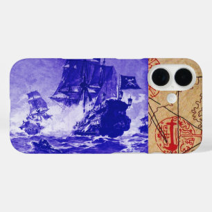 COQUES iPhone 16 BATAILLE DE BATEAU PIRATE / CARTES DE TRÉSOR PIRAT