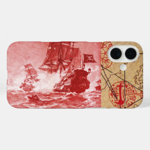 iPhone 16 PLUS CASE BATAILLE DE BATEAU PIRATE / CARTES DE TRÉSOR PIRAT