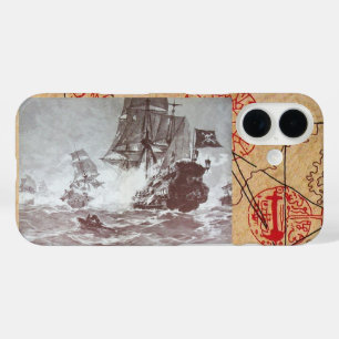 COQUES iPhone 16 BATAILLE DE BATEAU PIRATE / CARTES DE TRÉSOR PIRAT