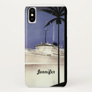 Coque Case-Mate Pour iPhone Bateau de croisière tropicale Vintage voyage et pa