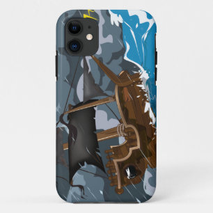 Coque iPhone 11 Bateau pirate dans la tempête