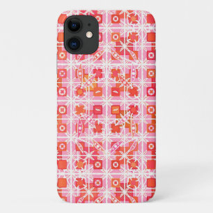 Coques Pour iPhone Batik tribal - fraise rose et rouge