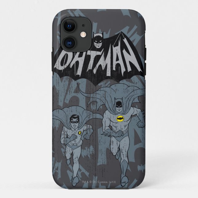 Coques Case-Mate iPhone Batman Et Robin Avec Logo Graphique Distressé (Dos)