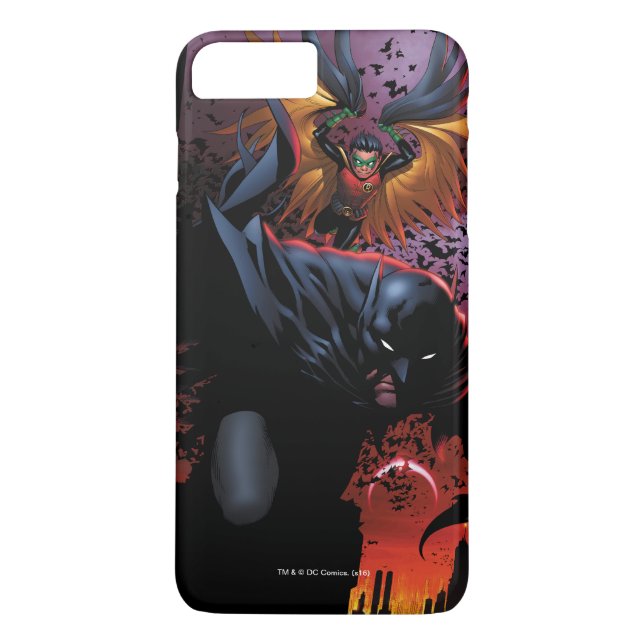 Coques Case-Mate iPhone Batman & Robin Vol au-dessus de Gotham (Dos)