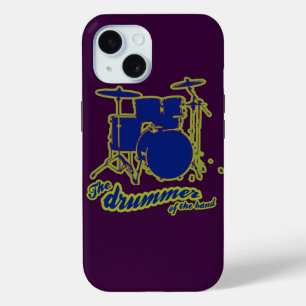Coque Pour iPhone 15 Batterie bleue / tambour