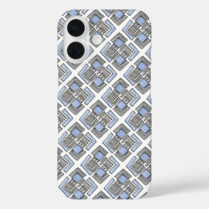 Coque Pour iPhone 16 Bauhaus, Motif géométrique de Bauhaus, Diamant Ble