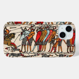 COQUE POUR iPhone 15 BAYEUX TAPESTERIE BATAILLE DE HASTINGS CHEVALIERS 