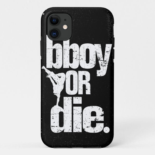 Coques Case-Mate iPhone bboy ou meurent - le blanc affligé (Dos)