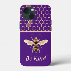 Case-Mate iPhone Case Be Kind Bee and Honeycomb on Purple