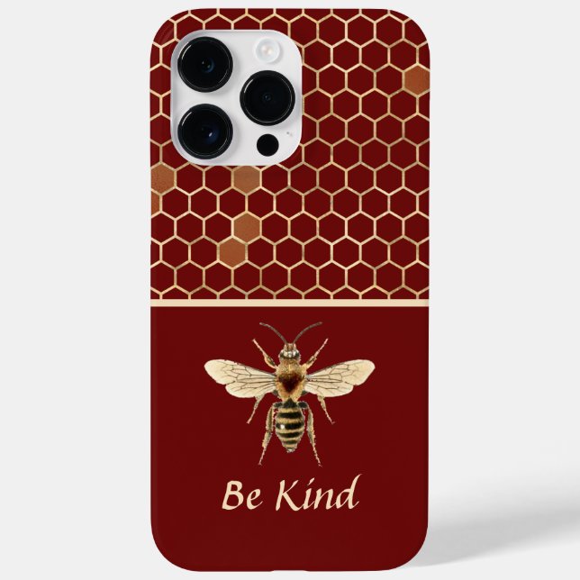 Coques Case-Mate iPhone Be Kind Bee and Honeycomb sur la Bourgogne (Verso)