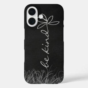 Coque Pour iPhone 16 Be Kind Text and Daisy