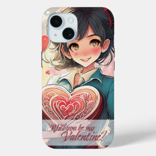 Coque Pour iPhone 15 Be My Valentine in Manga Style 31470